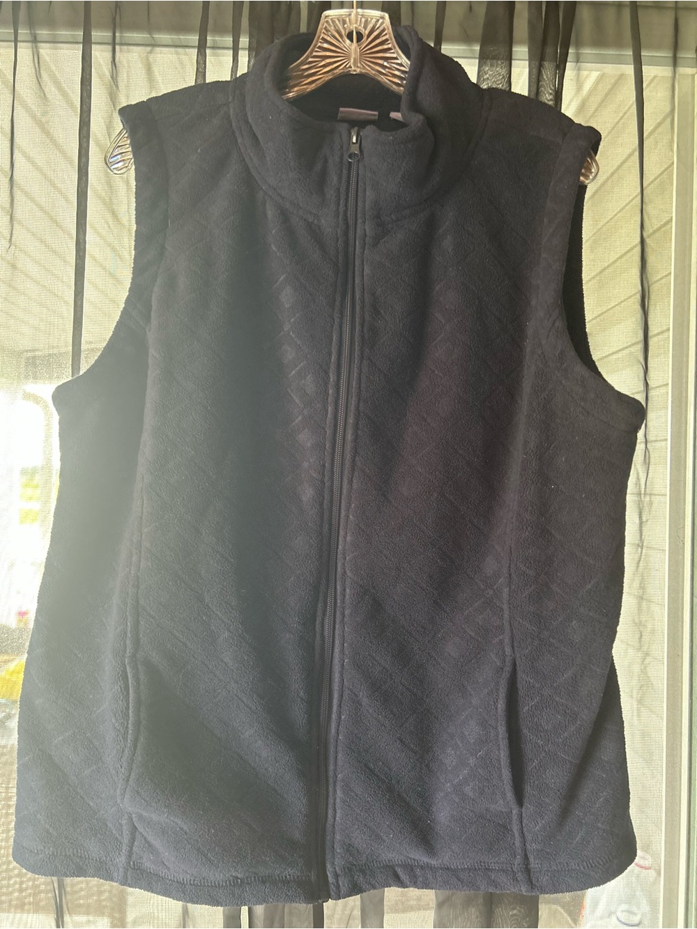 Laura Scott Navy Quilted Fleece Vest